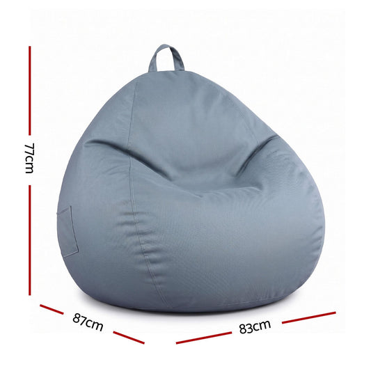 Alona.com.au Furniture > Sofas > Sofa Accessories Artiss Outdoor Bean Bag Chair Cover (No Filler) Splash-Proof Beanbag Sofacover for Adults Teens Kids Stuffable Bean Bag Cover for Patio Poolside Relaxing, Grey