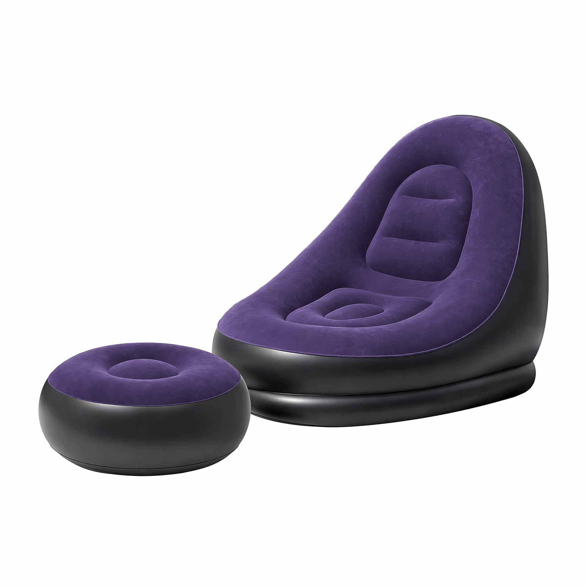 Alona.com.au Furniture > Sofas > Sofas & Sofa Beds Gardeon Inflatable Chair with Ottoman Air Sofa Blow Up Air Chair for Camping with Pump Purple