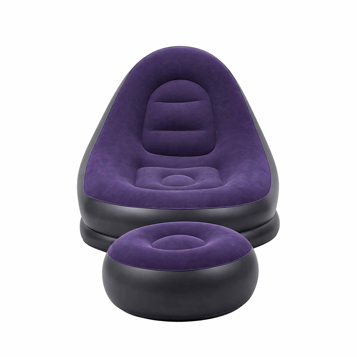 Alona.com.au Furniture > Sofas > Sofas & Sofa Beds Gardeon Inflatable Chair with Ottoman Air Sofa Blow Up Air Chair for Camping with Pump Purple