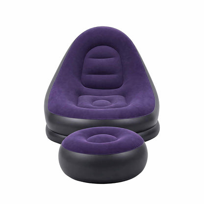 Alona.com.au Furniture > Sofas > Sofas & Sofa Beds Gardeon Inflatable Chair with Ottoman Air Sofa Blow Up Air Chair for Camping with Pump Purple