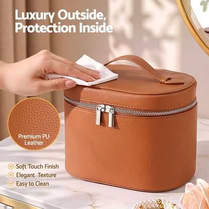 Alona.com.au Health & Beauty > Cosmetic Storage > Cosmetic & Toiletry Bags Embellir Makeup Case for Women Travel PU Cosmetic Organizer Brown
