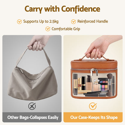 Alona.com.au Health & Beauty > Cosmetic Storage > Cosmetic & Toiletry Bags Embellir Makeup Case for Women Travel PU Cosmetic Organizer Brown