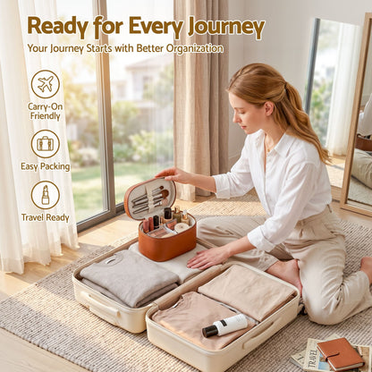 Alona.com.au Health & Beauty > Cosmetic Storage > Cosmetic & Toiletry Bags Embellir Makeup Case for Women Travel PU Cosmetic Organizer Brown