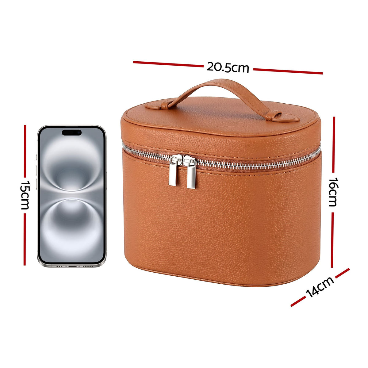 Alona.com.au Health & Beauty > Cosmetic Storage > Cosmetic & Toiletry Bags Embellir Makeup Case for Women Travel PU Cosmetic Organizer Brown