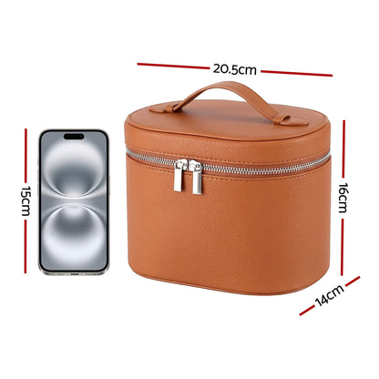 Alona.com.au Health & Beauty > Cosmetic Storage > Cosmetic & Toiletry Bags Embellir Makeup Case for Women Travel PU Cosmetic Organizer Brown