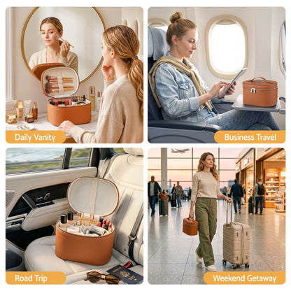 Alona.com.au Health & Beauty > Cosmetic Storage > Cosmetic & Toiletry Bags Embellir Makeup Case for Women Travel PU Cosmetic Organizer Brown