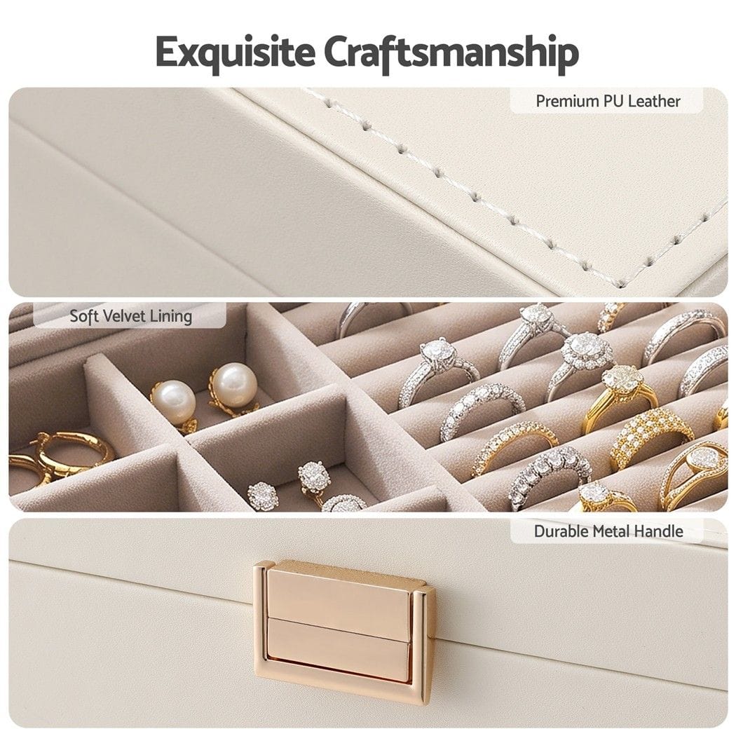 Alona.com.au Health & Beauty > Cosmetic Storage > Makeup Organisation & Storage Embellir 2 Layer Jewellery Box Organiser with Clear Lid White