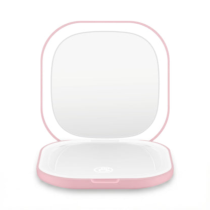 Alona.com.au Health & Beauty > Makeup > Makeup Mirrors Embellir LED Compact Mirror Lighted Travel Makeup Mirror Pocket-Sized 1x 10x Magnification Square Pink