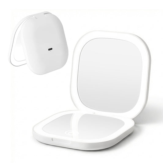 Alona.com.au Health & Beauty > Makeup > Makeup Mirrors Embellir LED Compact Mirror Lighted Travel Makeup Mirror Pocket-Sized 1x 10x Magnification Square White