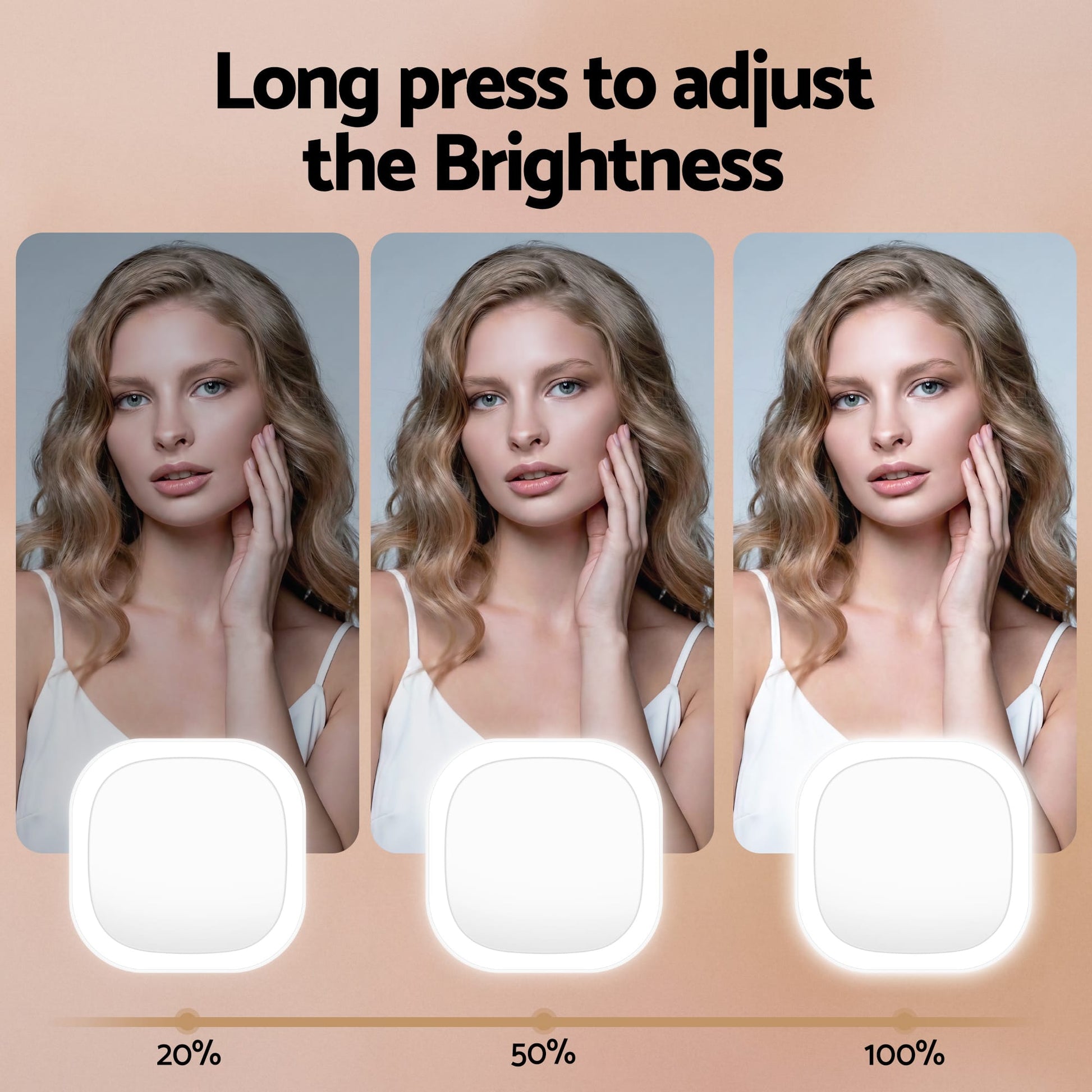 Alona.com.au Health & Beauty > Makeup > Makeup Mirrors Embellir LED Compact Mirror Lighted Travel Makeup Mirror Pocket-Sized 1x 10x Magnification Square White