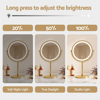 Alona.com.au Health & Beauty > Makeup > Makeup Mirrors Embellir Lighted Makeup Mirror Rotation 10X Magnifying Double Sided Tabletop Gold