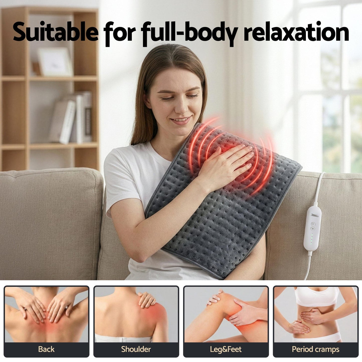 Alona.com.au Health & Beauty > Massage & Relaxation > Heating Pads Livemor Electric Heating Pad Heat Mat 60x39cm