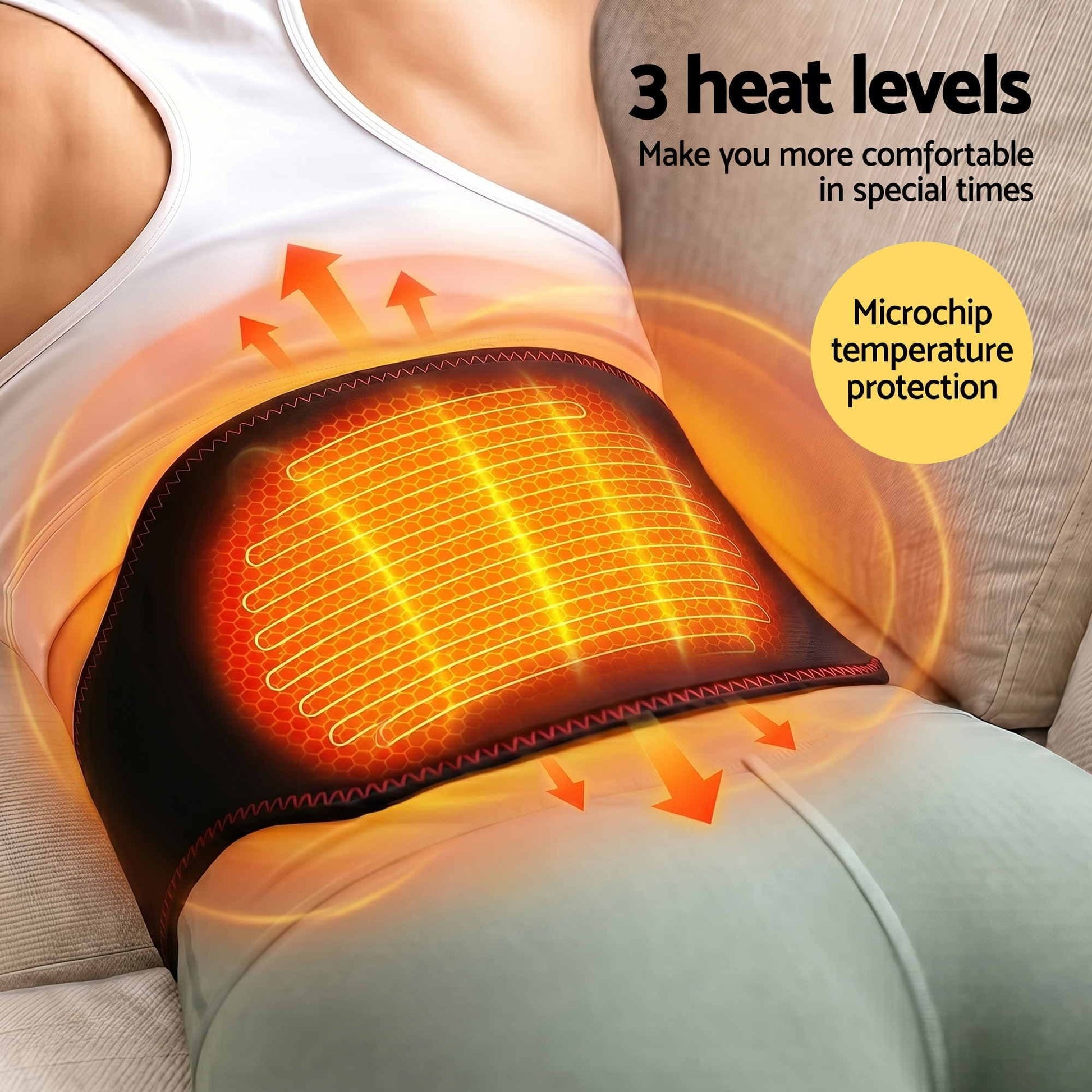 Alona.com.au Health & Beauty > Massage & Relaxation > Massagers Livemor Back Massager for Sciatica Relief, Airbag Traction and Heat Lumbar Support Belt, 124cm