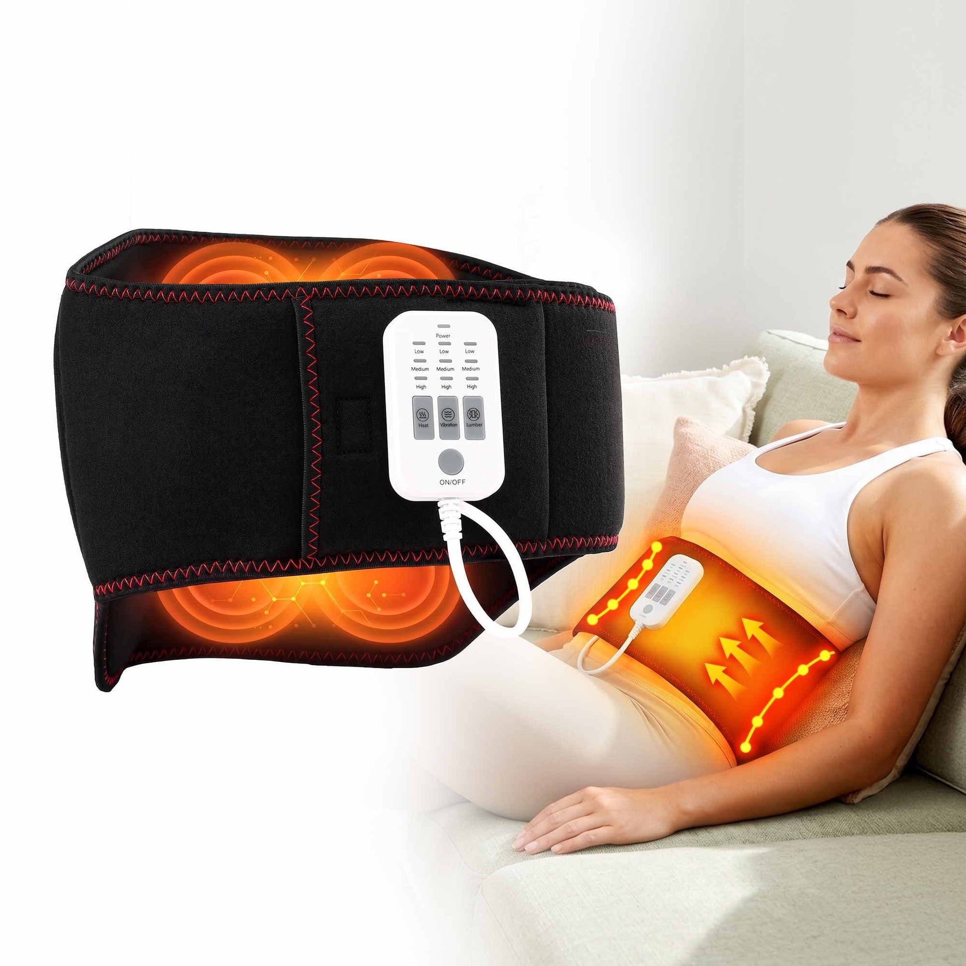 Alona.com.au Health & Beauty > Massage & Relaxation > Massagers Livemor Back Massager for Sciatica Relief, Airbag Traction and Heat Lumbar Support Belt, 124cm