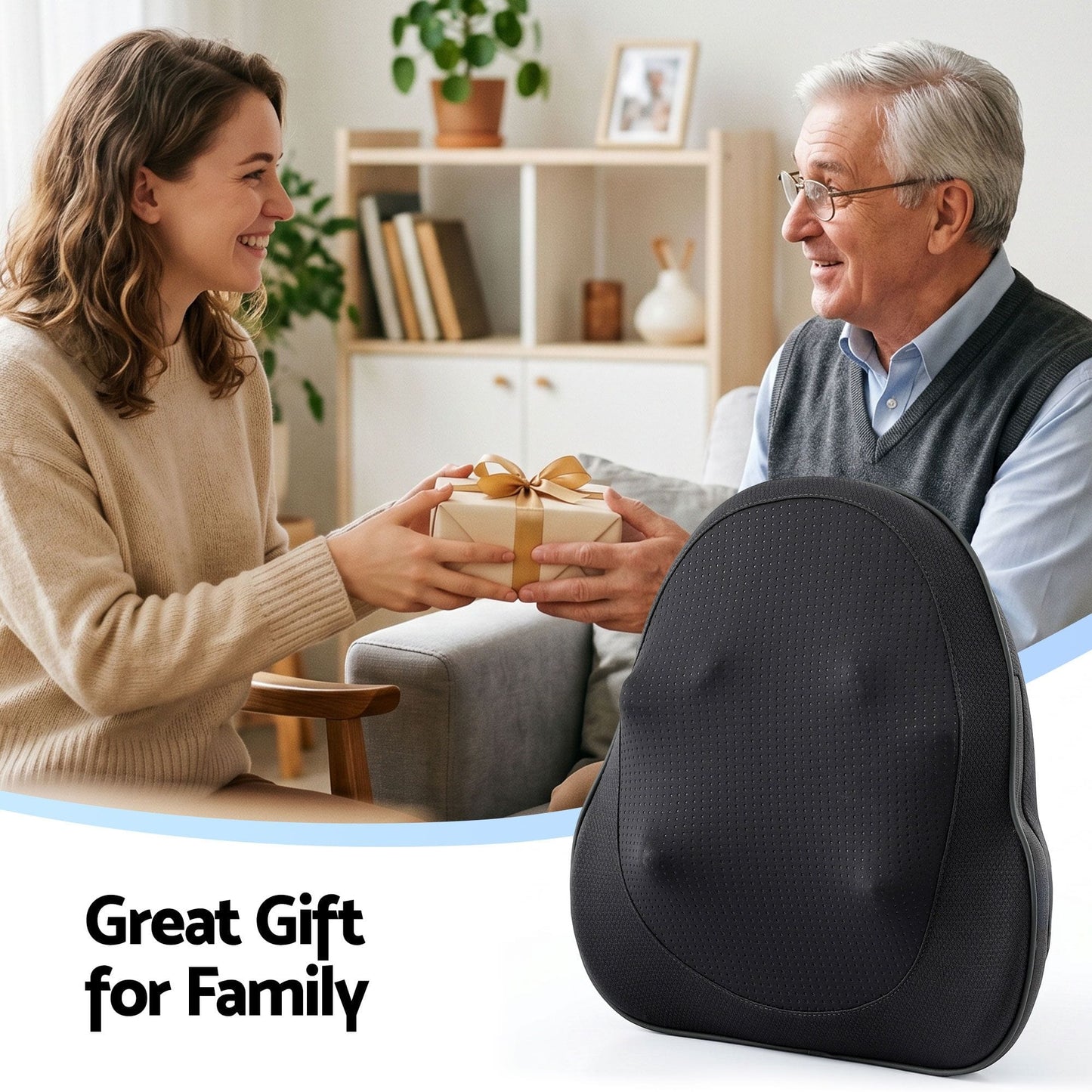 Alona.com.au Health & Beauty > Massage & Relaxation > Massagers Livemor Back Massager with Heat, Cordless Electric Neck & Shoulder Massager Pillow, 3-Speed Deep Tissue Kneading for Lumbar, Thigh & Calf, Portable Muscle Relief for Home & Office Use