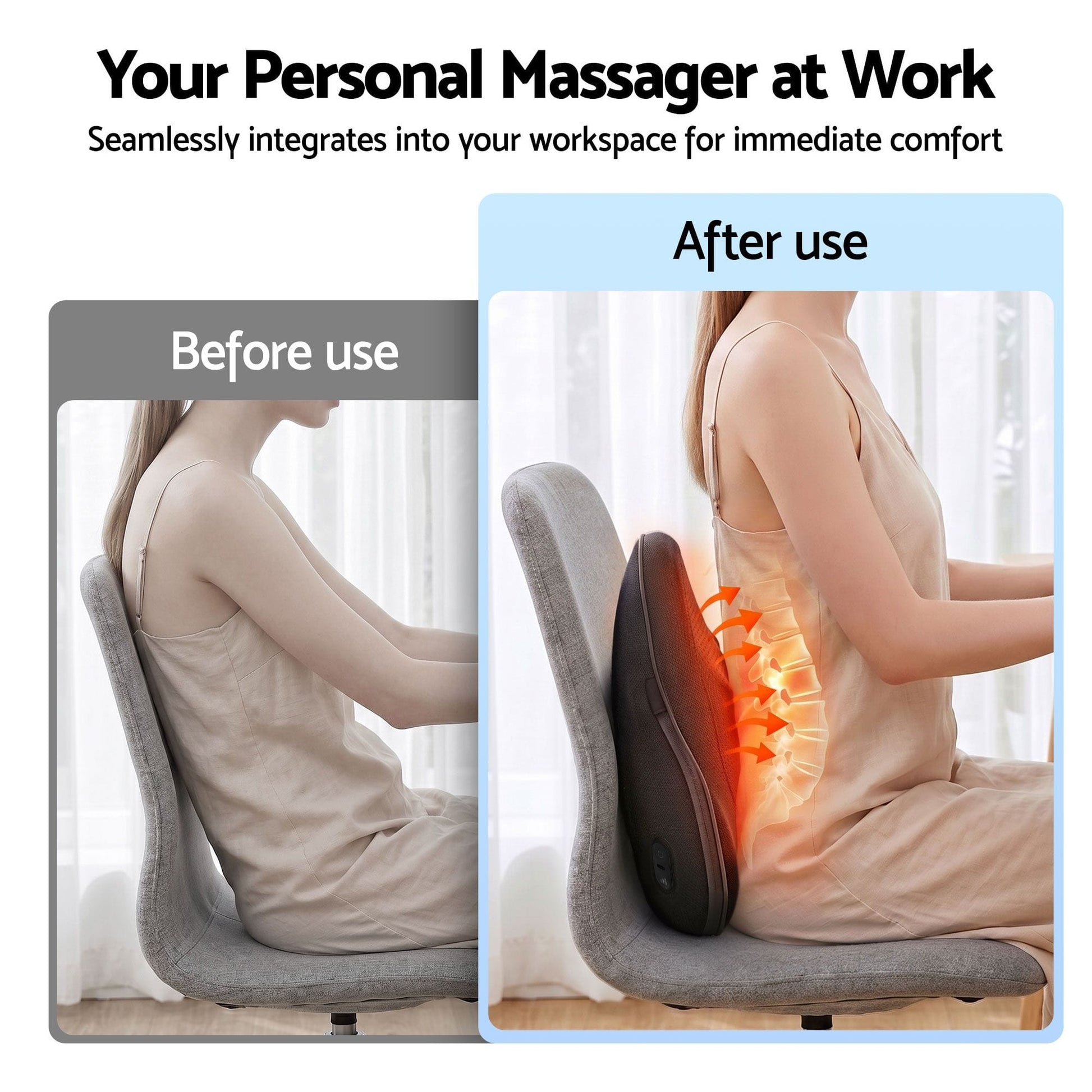 Alona.com.au Health & Beauty > Massage & Relaxation > Massagers Livemor Back Massager with Heat, Cordless Electric Neck & Shoulder Massager Pillow, 3-Speed Deep Tissue Kneading for Lumbar, Thigh & Calf, Portable Muscle Relief for Home & Office Use