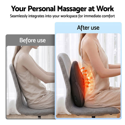Alona.com.au Health & Beauty > Massage & Relaxation > Massagers Livemor Back Massager with Heat, Cordless Electric Neck & Shoulder Massager Pillow, 3-Speed Deep Tissue Kneading for Lumbar, Thigh & Calf, Portable Muscle Relief for Home & Office Use