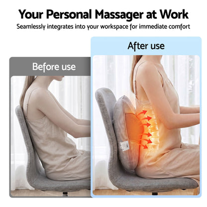 Alona.com.au Health & Beauty > Massage & Relaxation > Massagers Livemor Back Massager with Heat, USB Neck and Shoulder Massage Pillow, 3-Speed Ergonomic Lumbar Support Cushion for Office Chair, Portable Muscle Relief for Back, Thigh & Calf, Grey