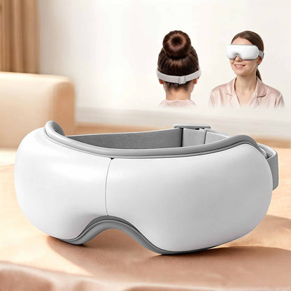 Alona.com.au Health & Beauty > Massage & Relaxation > Massagers Livemor Eye Massager with Heat & Vibration | 180° Foldable Electric Eye Heat Mask with Bluetooth Music for Fatigue Relief | Rechargeable 3D Wrap-Around Temple Massager, White