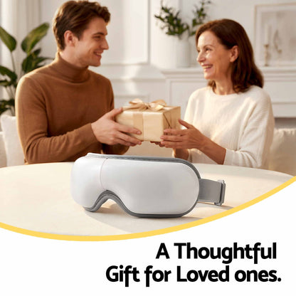 Alona.com.au Health & Beauty > Massage & Relaxation > Massagers Livemor Eye Massager with Heat & Vibration | 180° Foldable Electric Eye Heat Mask with Bluetooth Music for Fatigue Relief | Rechargeable 3D Wrap-Around Temple Massager, White