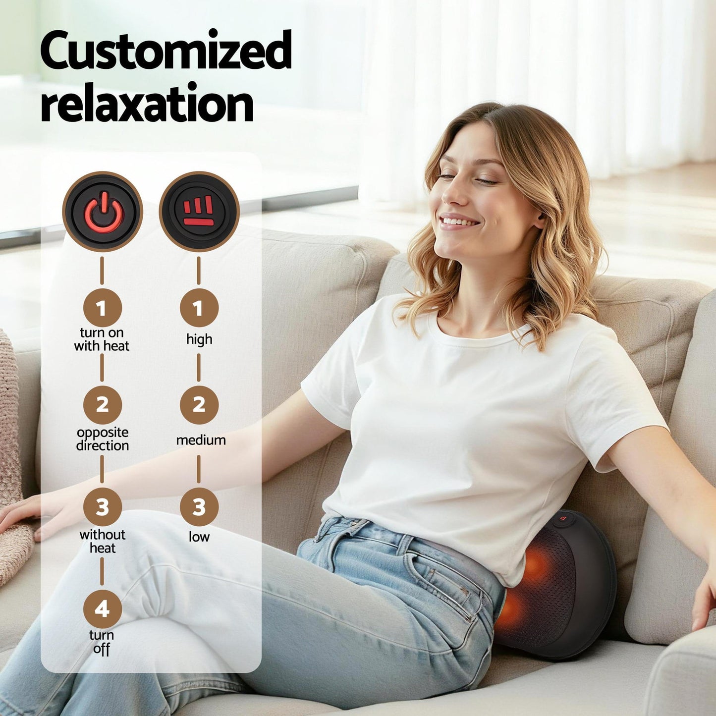 Alona.com.au Health & Beauty > Massage & Relaxation > Massagers Livemor Leg Foot Massager Air Compression With Back Neck Massager Heat