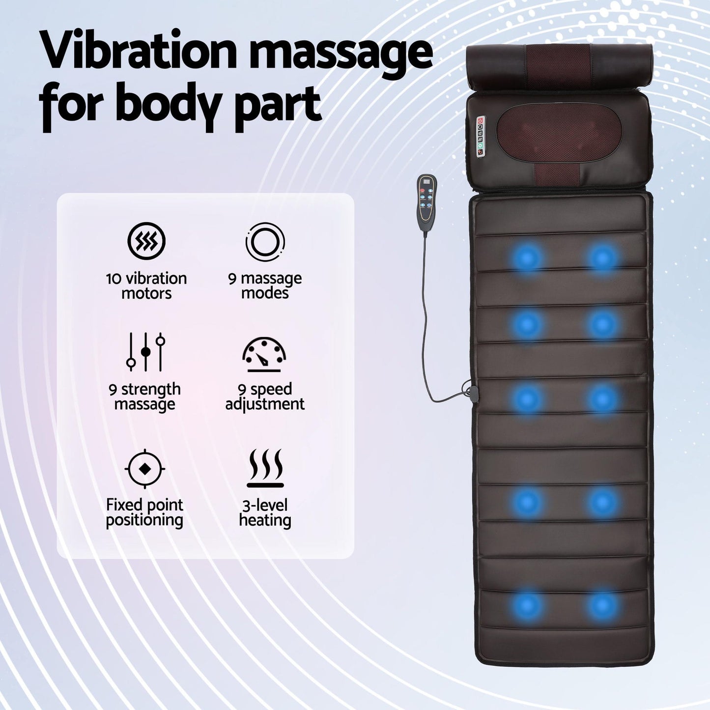 Alona.com.au Health & Beauty > Massage & Relaxation > Massagers Livemor Massage Mat Kneading Neck Foot Massager Heated Vibration Airbag Mattress