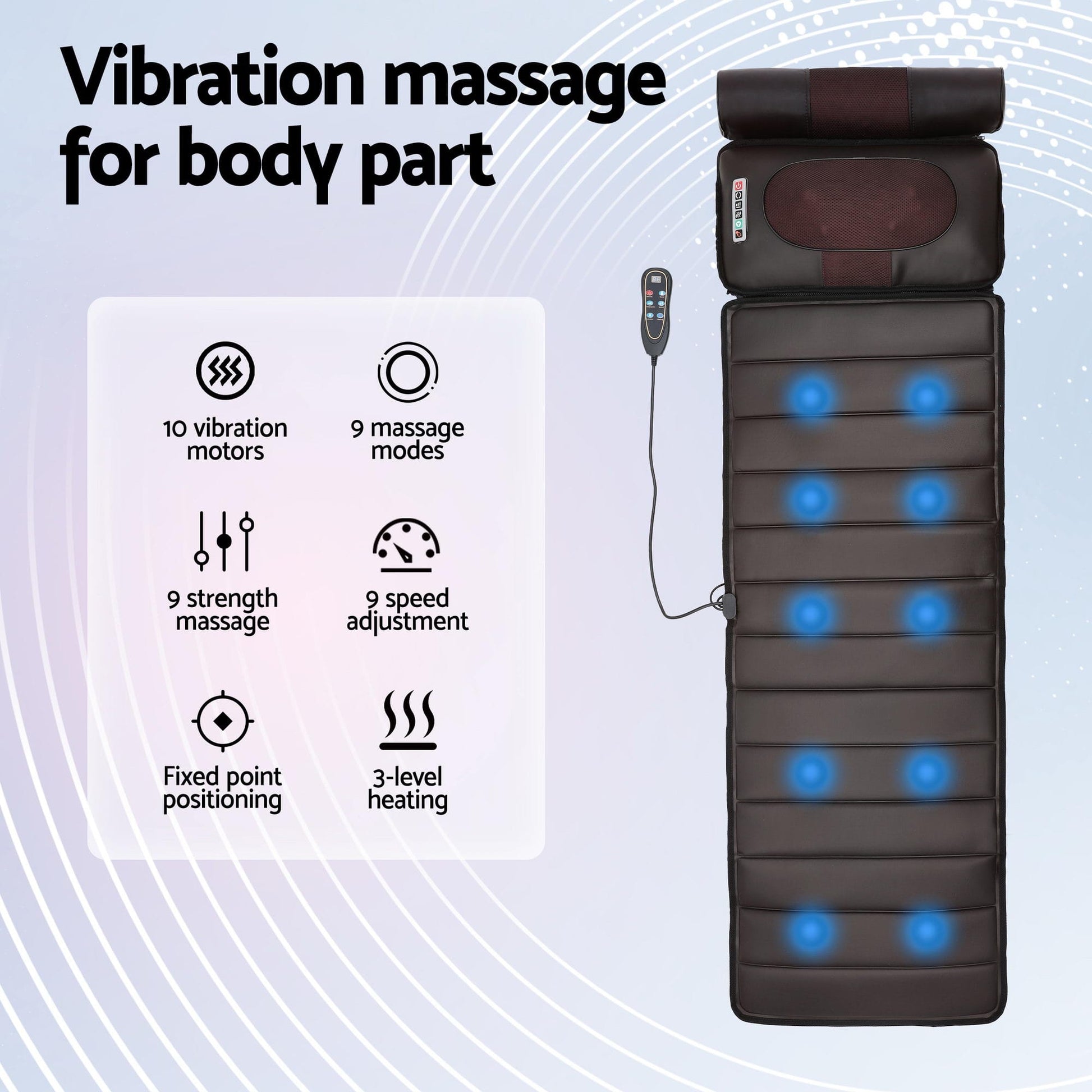 Alona.com.au Health & Beauty > Massage & Relaxation > Massagers Livemor Massage Mat Kneading Neck Foot Massager Heated Vibration Airbag Mattress