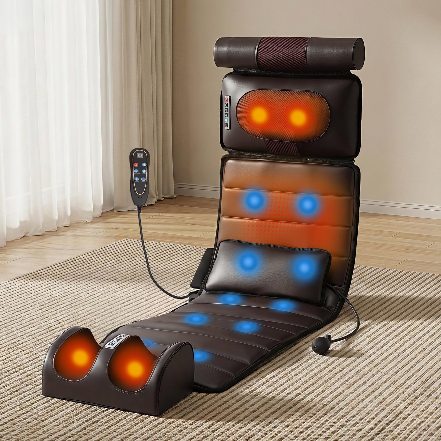 Alona.com.au Health & Beauty > Massage & Relaxation > Massagers Livemor Massage Mat Kneading Neck Foot Massager Heated Vibration Airbag Mattress