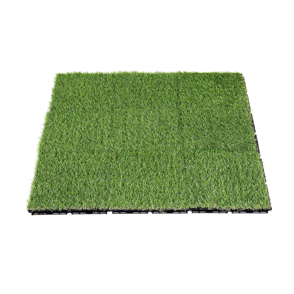 Alona.com.au Home & Garden > Artificial Plants > Artificial Grass Prime Turf Artificial Grass Turf Tiles Interlocking Fake Grass Mat for Balcony Pet 9 Pack