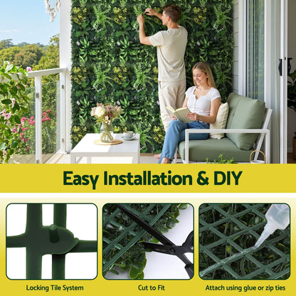 Alona.com.au Home & Garden > Artificial Plants > Artificial Wall Plants Gardeon 4PCS Artificial Plant Wall Panels 40X60CM Boxwood Panel Backyard Hedge Grass Backdrop Green Decor