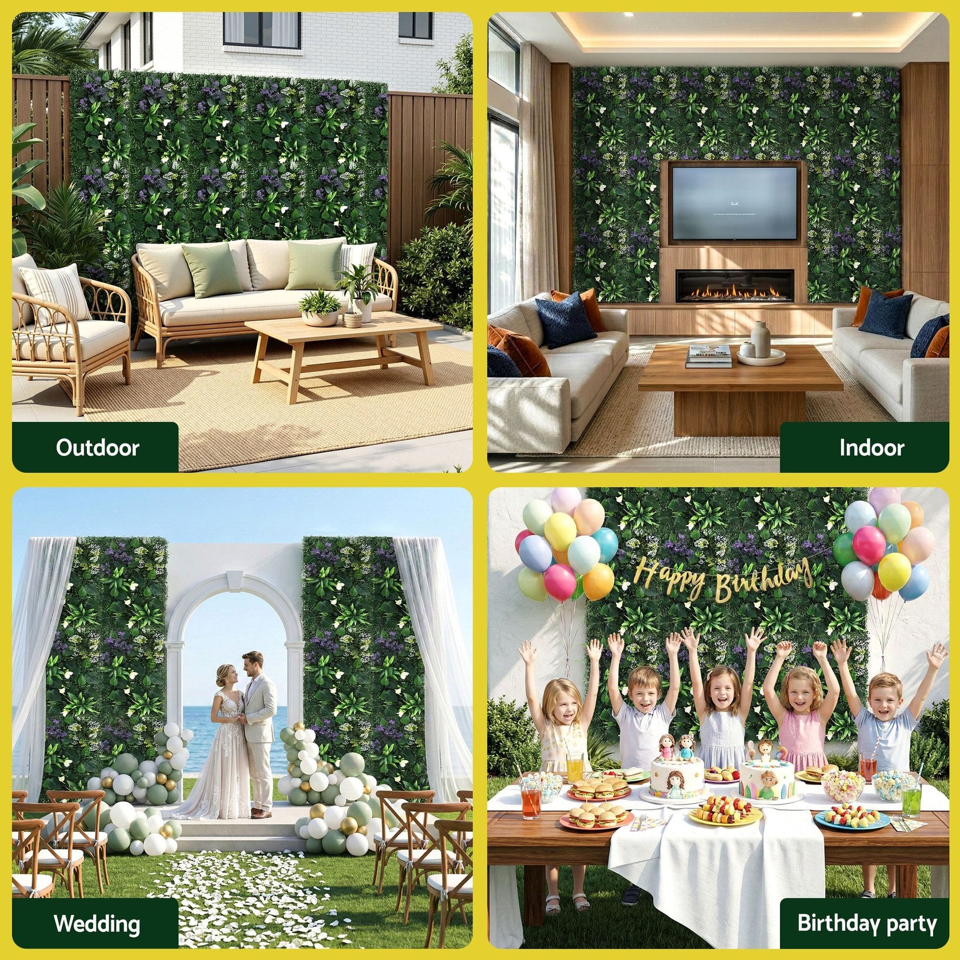 Alona.com.au Home & Garden > Artificial Plants > Artificial Wall Plants Gardeon 4PCS Artificial Plant Wall Panels 40X60CM Boxwood Panel Hedge Grass Backdrop Backyard Green Decor