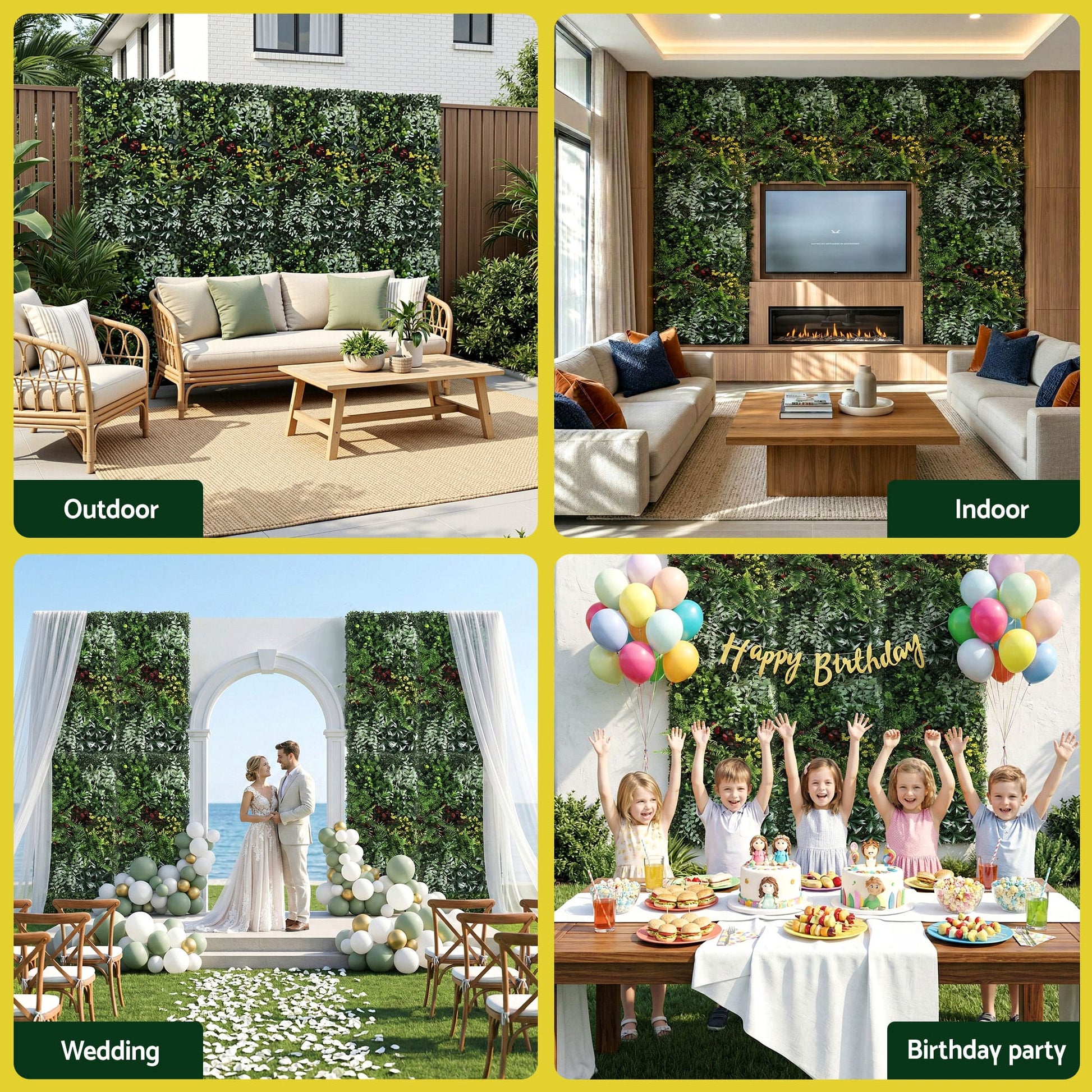 Alona.com.au Home & Garden > Artificial Plants > Artificial Wall Plants Gardeon Artificial Plant Wall Panels 50X100CM Boxwood Panel Hedge Grass Backdrop Backyard Green Decor