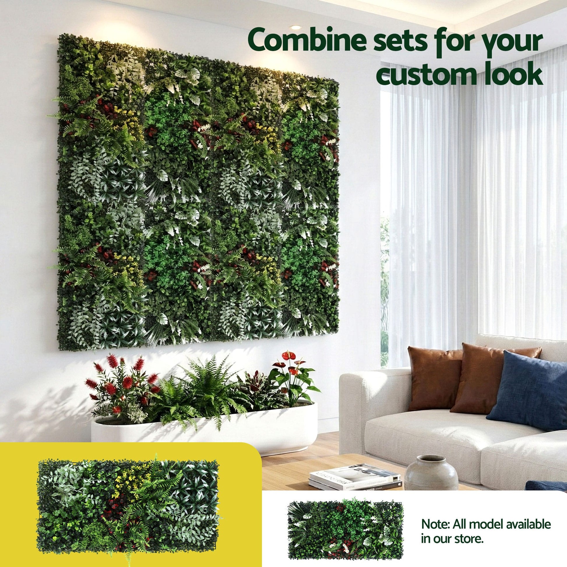 Alona.com.au Home & Garden > Artificial Plants > Artificial Wall Plants Gardeon Artificial Plant Wall Panels 50X100CM Boxwood Panel Hedge Grass Backdrop Backyard Green Decor
