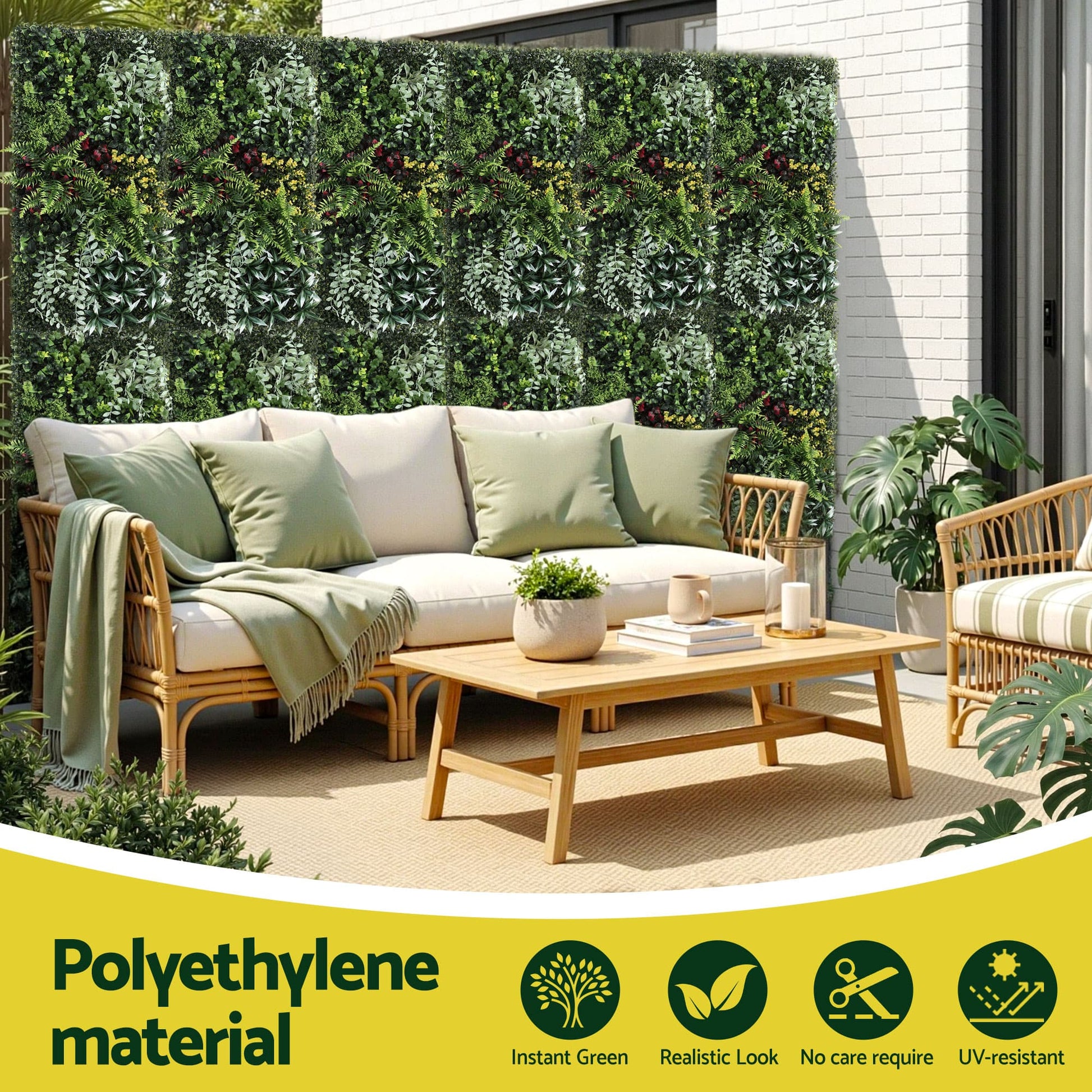 Alona.com.au Home & Garden > Artificial Plants > Artificial Wall Plants Gardeon Artificial Plant Wall Panels 50X100CM Boxwood Panel Hedge Grass Backdrop Backyard Green Decor