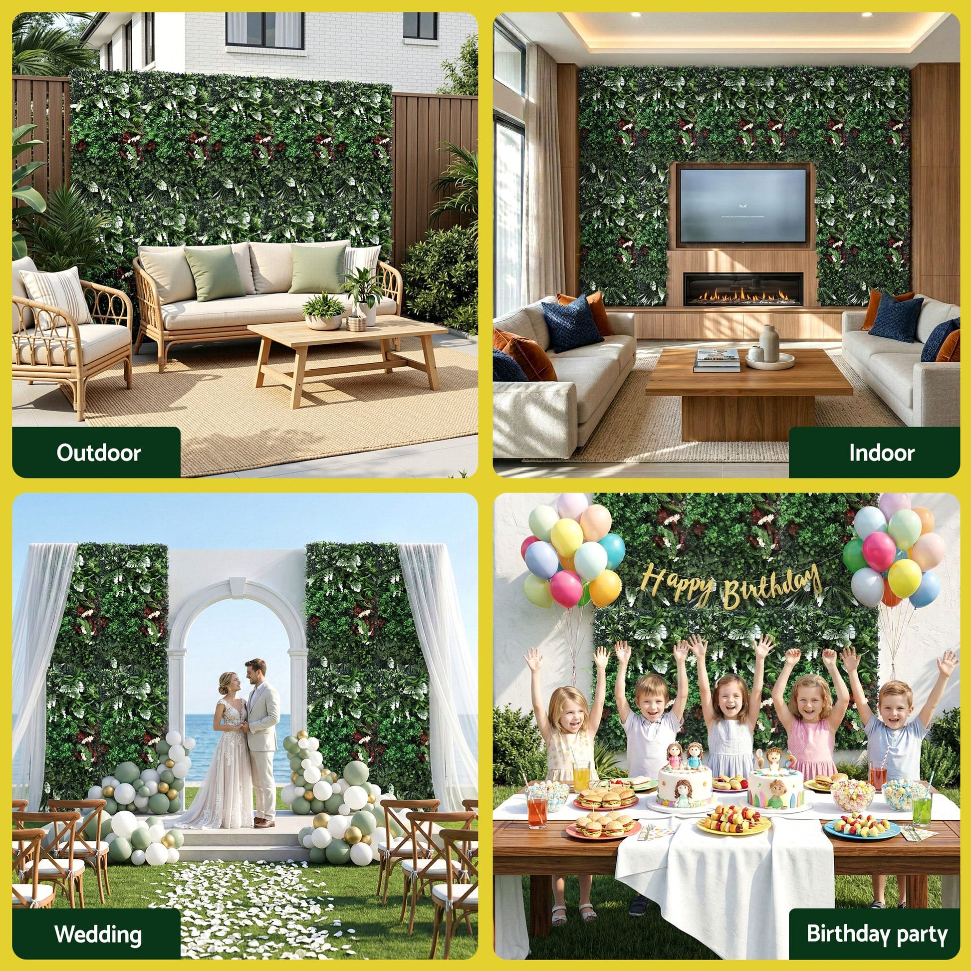 Alona.com.au Home & Garden > Artificial Plants > Artificial Wall Plants Gardeon Artificial Plant Wall Panels 50X100CM Boxwood Panel Hedge Grass Backdrop Green Decor Backyard