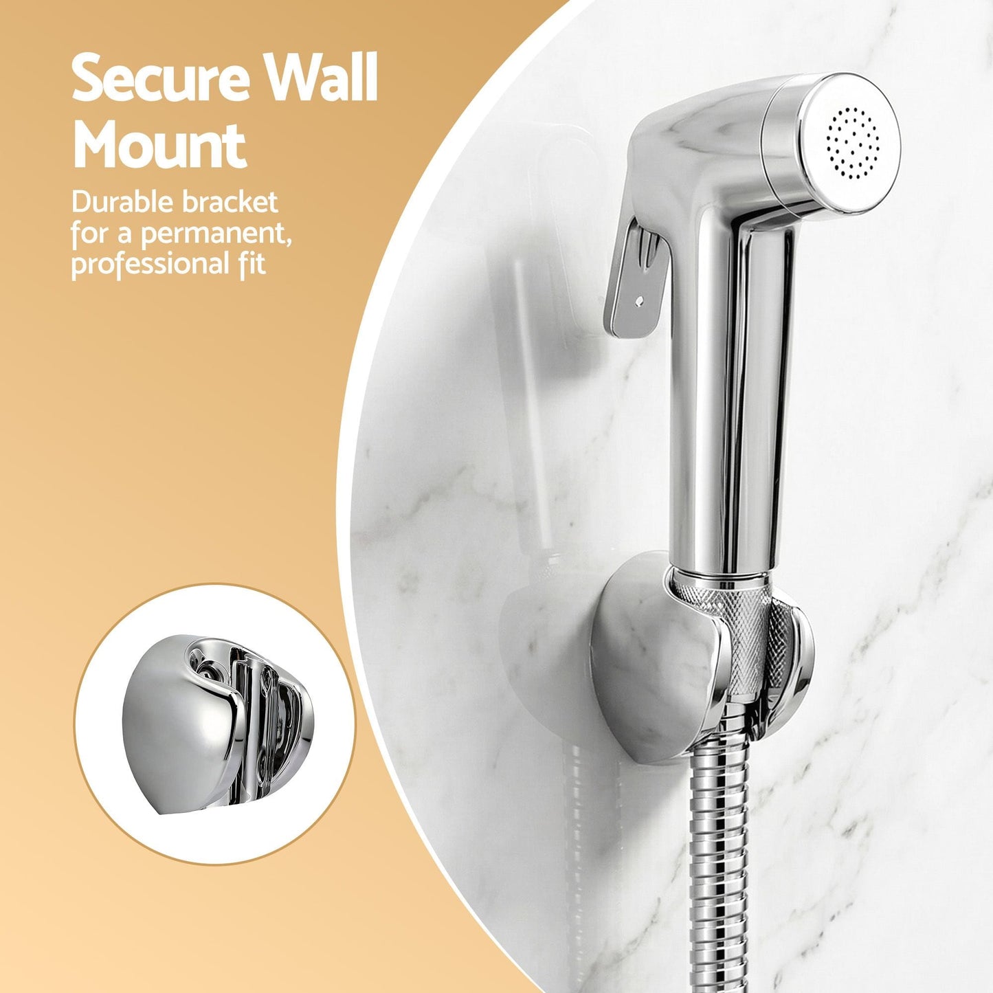 Alona.com.au Home & Garden > Bathroom Accessories > Toilet & Bidet Accessories Cefito Handheld Bidet Sprayer for Toilet 1.5m Stainless Steel Hose Jet Spray for Feminine Wash Cloth Diaper Pet Bath Adjustable Pressure Bidet Attachment with G1/2 Valve Silver
