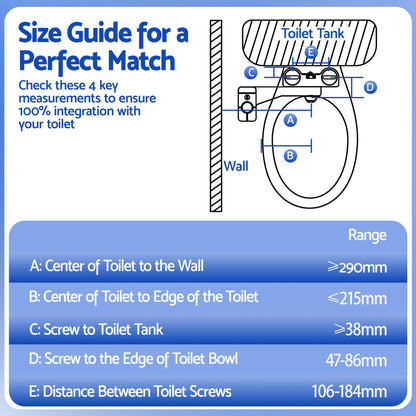 Alona.com.au Home & Garden > Bathroom Accessories > Toilet & Bidet Accessories Cefito Non-Electric Ultra-Slim Bidet Attachment Detachable Bidet with Dual Nozzle Frontal & Rear Wash Adjustable Water Pressure Cold Water Toilet Bide