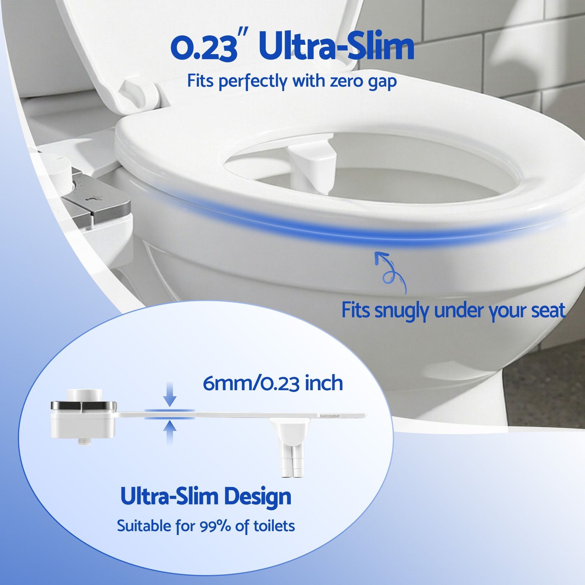 Alona.com.au Home & Garden > Bathroom Accessories > Toilet & Bidet Accessories Cefito Non-Electric Ultra-Slim Bidet Attachment Detachable Bidet with Dual Nozzle Frontal & Rear Wash Adjustable Water Pressure Cold Water Toilet Bide