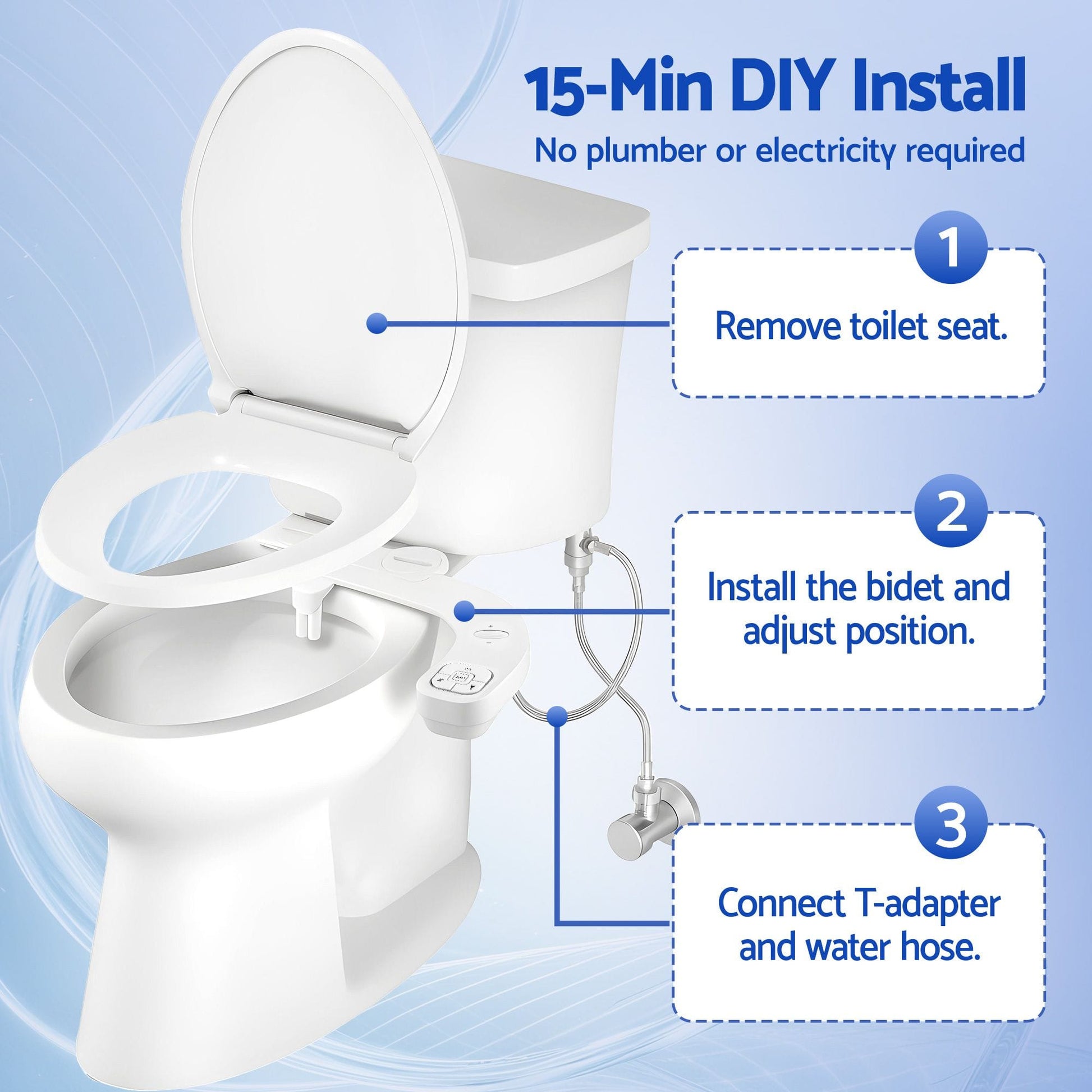 Alona.com.au Home & Garden > Bathroom Accessories > Toilet & Bidet Accessories Cefito Ultra-Slim Bidet Attachment Detachable Bidet with Self-Cleaning Dual Nozzle Non-Electric Adjustable Water Pressure, Cold Water Toilet Bide
