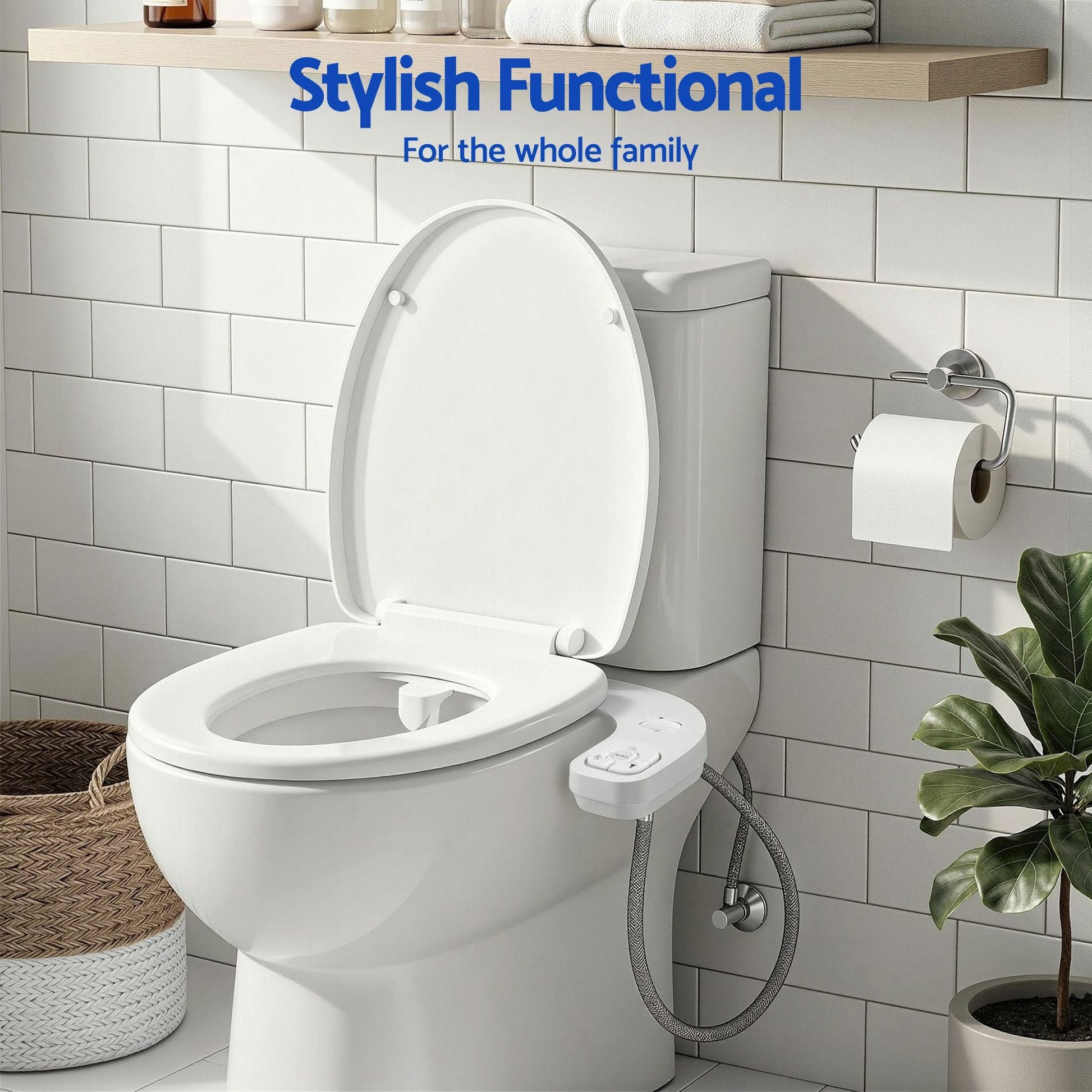 Alona.com.au Home & Garden > Bathroom Accessories > Toilet & Bidet Accessories Cefito Ultra-Slim Bidet Attachment Detachable Bidet with Self-Cleaning Dual Nozzle Non-Electric Adjustable Water Pressure, Cold Water Toilet Bide