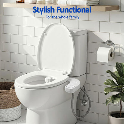 Alona.com.au Home & Garden > Bathroom Accessories > Toilet & Bidet Accessories Cefito Ultra-Slim Bidet Attachment Detachable Bidet with Self-Cleaning Dual Nozzle Non-Electric Adjustable Water Pressure, Cold Water Toilet Bide