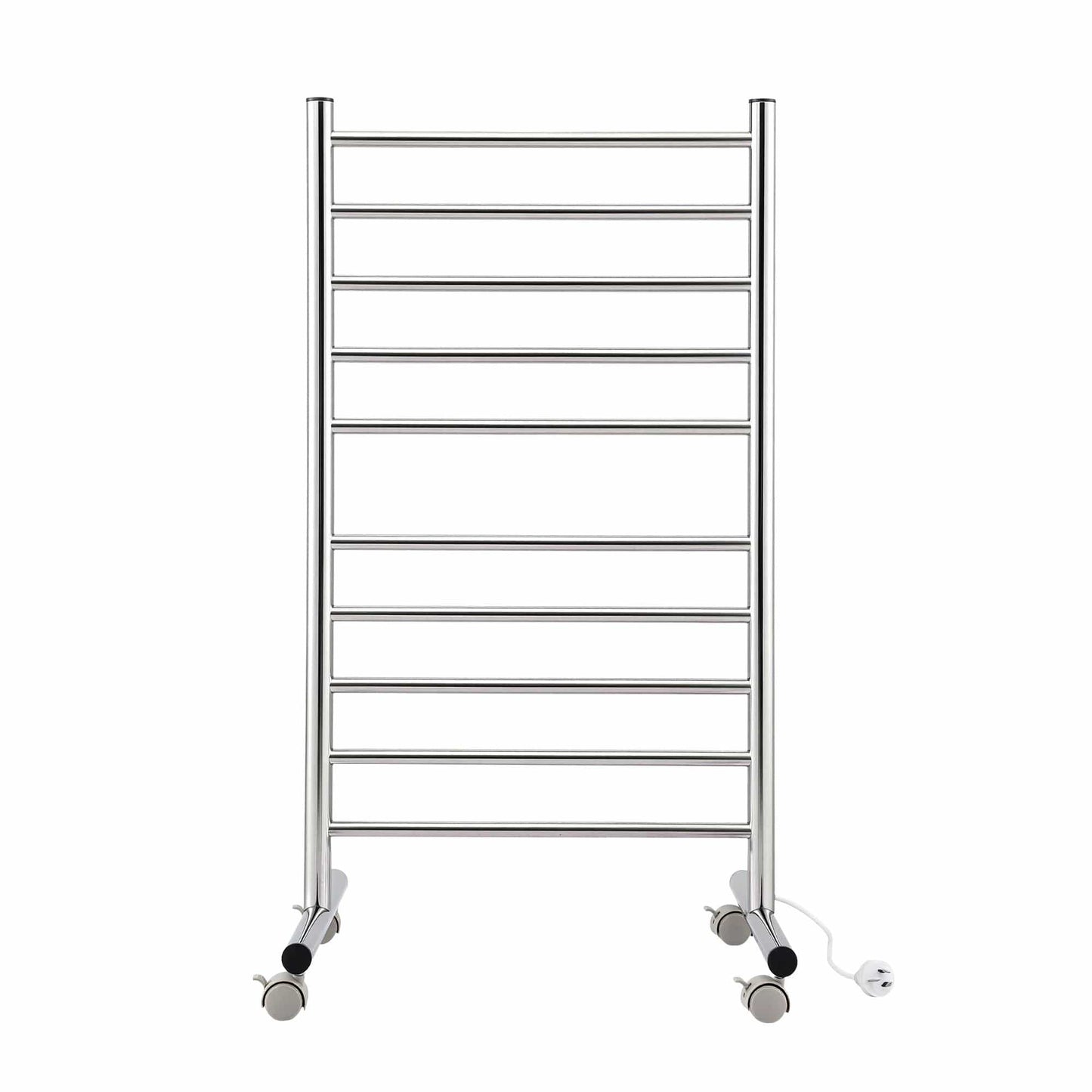 Alona.com.au Home & Garden > Bathroom Accessories > Towel Racks & Holders Devanti 10-Bar Freestanding Heated Towel Rail 3-5 Mins Fast Heating Electric Towel Warmer for Bathroom Winter Drying Stainless Steel Plug In 100W