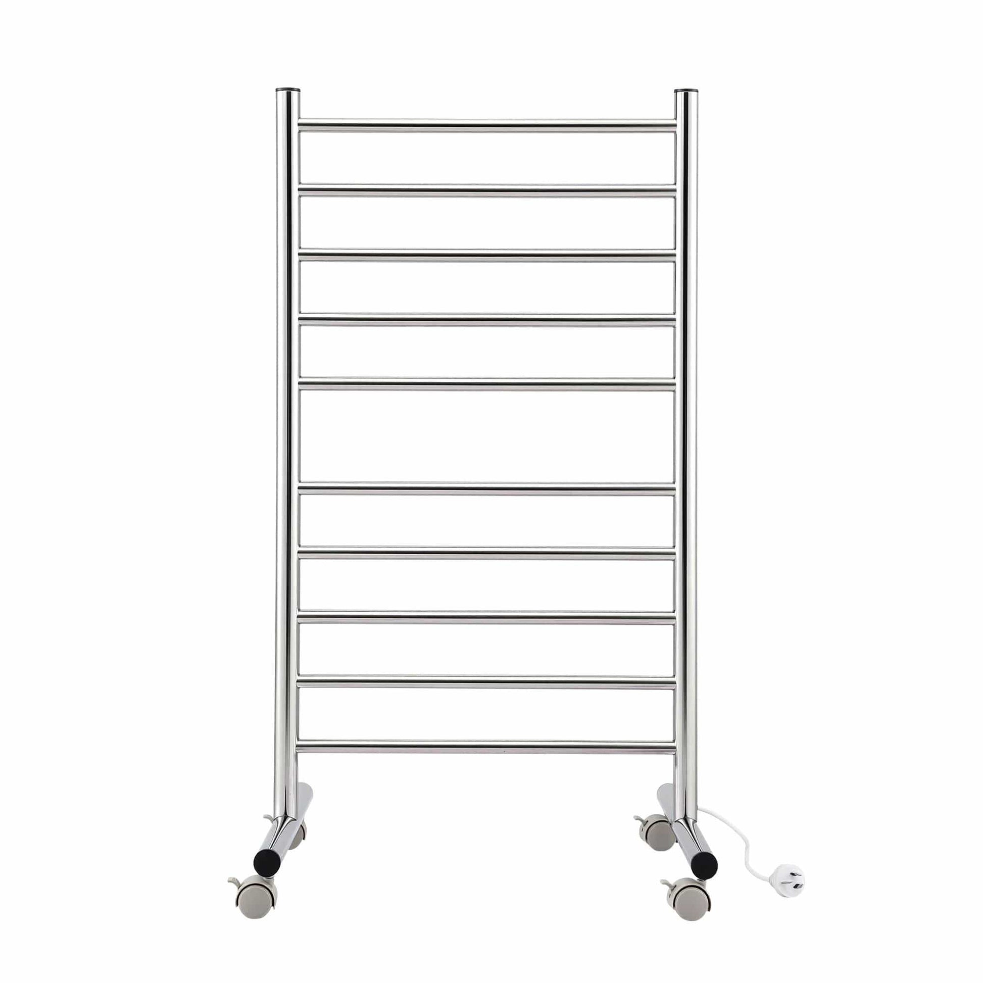 Alona.com.au Home & Garden > Bathroom Accessories > Towel Racks & Holders Devanti 10-Bar Freestanding Heated Towel Rail 3-5 Mins Fast Heating Electric Towel Warmer for Bathroom Winter Drying Stainless Steel Plug In 100W