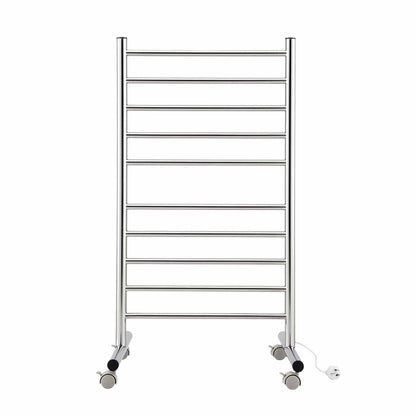 Alona.com.au Home & Garden > Bathroom Accessories > Towel Racks & Holders Devanti 10-Bar Freestanding Heated Towel Rail 3-5 Mins Fast Heating Electric Towel Warmer for Bathroom Winter Drying Stainless Steel Plug In 100W