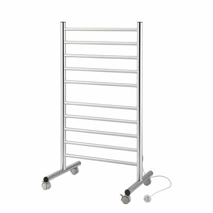 Alona.com.au Home & Garden > Bathroom Accessories > Towel Racks & Holders Devanti 10-Bar Freestanding Heated Towel Rail 3-5 Mins Fast Heating Electric Towel Warmer for Bathroom Winter Drying Stainless Steel Plug In 100W