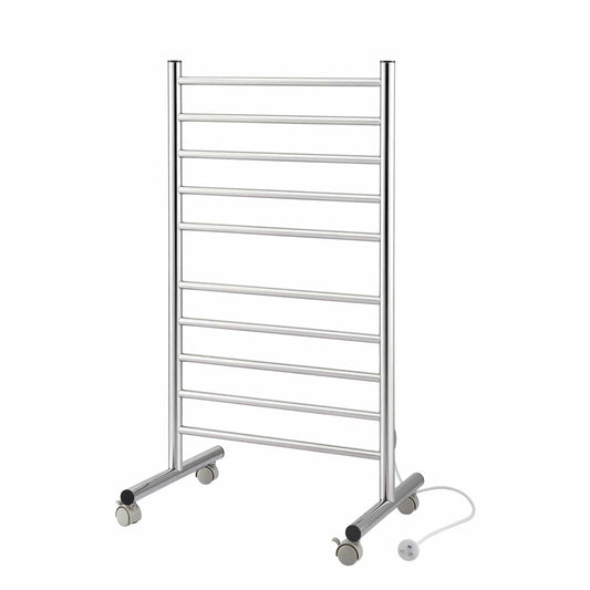 Alona.com.au Home & Garden > Bathroom Accessories > Towel Racks & Holders Devanti 10-Bar Freestanding Heated Towel Rail 3-5 Mins Fast Heating Electric Towel Warmer for Bathroom Winter Drying Stainless Steel Plug In 100W