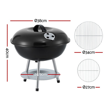 Alona.com.au Home & Garden > BBQ > BBQs & Accessories Grillz Charcoal BBQ Grill Portable with Lid for Camping Outdoor