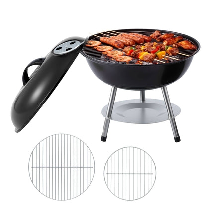 Alona.com.au Home & Garden > BBQ > BBQs & Accessories Grillz Charcoal BBQ Grill Portable with Lid for Camping Outdoor