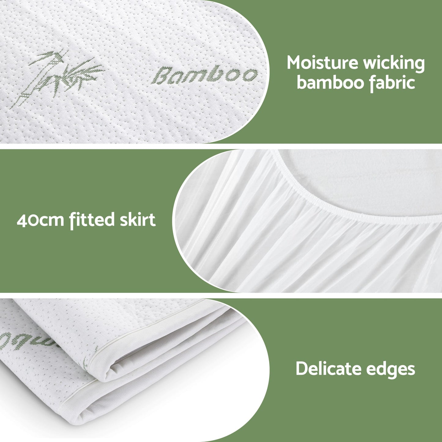 Alona.com.au Home & Garden > Bedding > Blankets & Throws Giselle Electric Blanket Bamboo Fabric Double Fitted Heated Pad Underlay Washable Winter