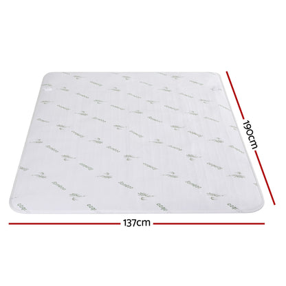Alona.com.au Home & Garden > Bedding > Blankets & Throws Giselle Electric Blanket Bamboo Fabric Double Fitted Heated Pad Underlay Washable Winter